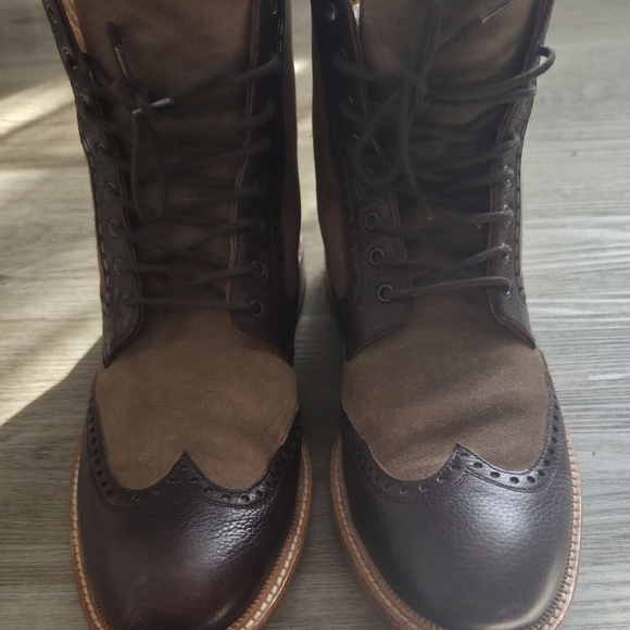 Taft Two-Tone Brown Leather and Suede Boots display picture 1